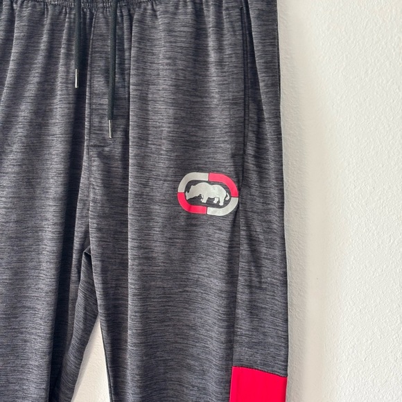 Men’s Ecko Unltd Jogger Sweatpants Black Red Logo Size Large - Picture 3 of 5